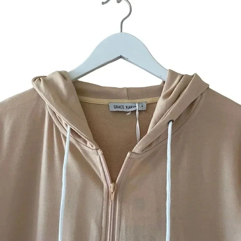 KARIN Women's Casual Loungewear Pockets Zip up Hoodies Tunic Sweatshirt M #1751 - Picture 2 of 11